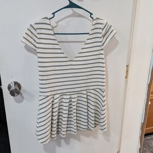 Victoria's Secret Olive and White Striped Top